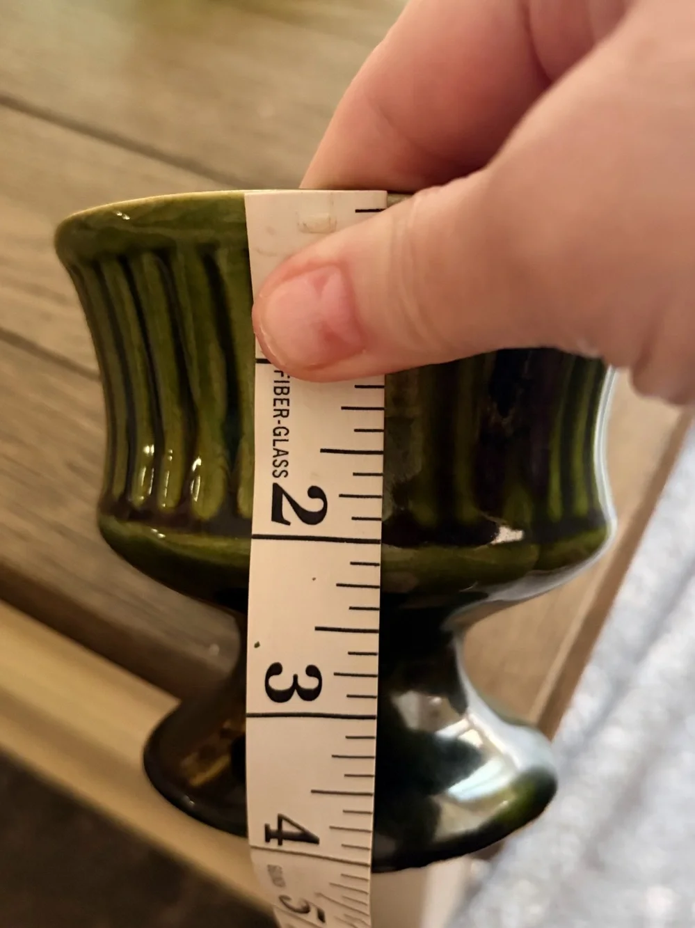 Vintage Green Ceramic Pedestal Planter